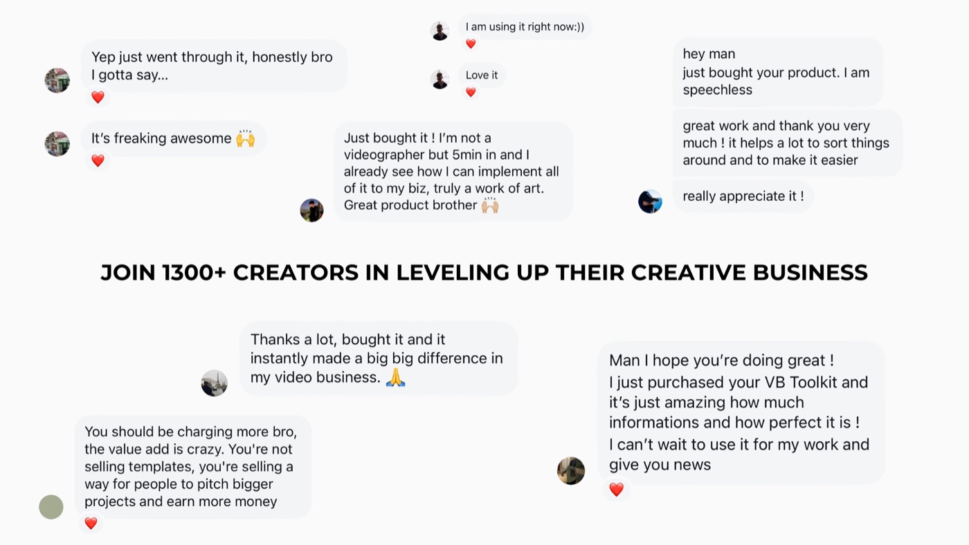 Messages from creators who bought the CB Toolkit